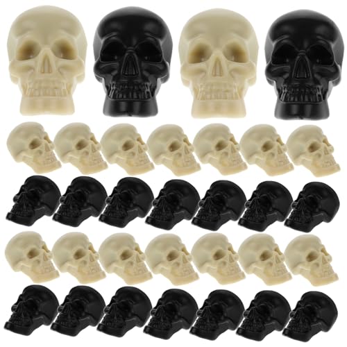 EPIGEIST 100 Stück Halloween-mini-schädel-Modelle, Kleine Kunststoff-schädel, Spukhaus-Layout, Mini-schädel-Modell von EPIGEIST