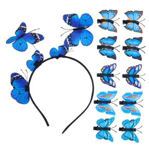 EPIGEIST 11 Stück 3D Schmetterlings Haarspangen für Mädchen Kopfschmuck Haarband und Clips für Partys und Kostüme von EPIGEIST