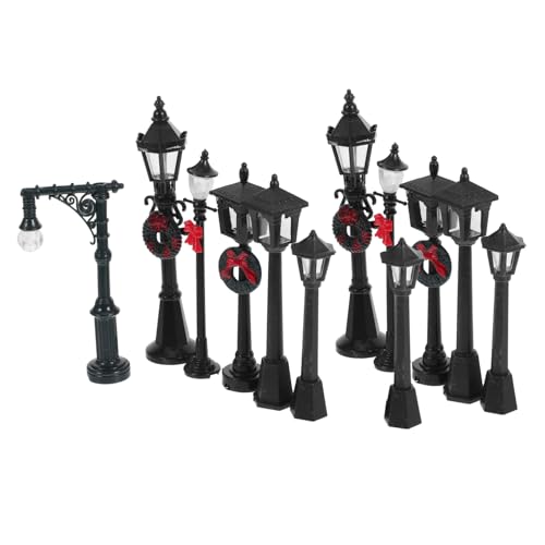 EPIGEIST 12 Stück Mini Straßenlaterne Realistische Miniatur Lampen für Puppenhaus Mikrolandschaften Vielfältige Szenengestaltung Robustes Design für Langzeitnutzung von EPIGEIST