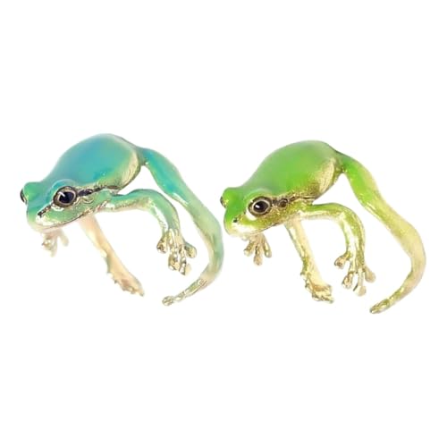 EPIGEIST 2 Stück Grüner Froschring Offene Ringe Lustiger Schmuck Ornament Zarte Frauen Süßer Verstellbarer Offener Froschring Ringe Baum Lustiger Tierring Lustiger Ring von EPIGEIST