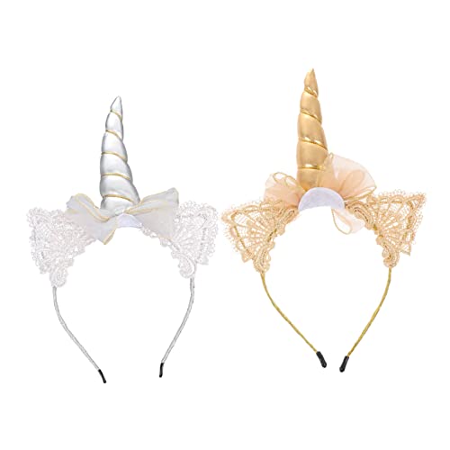 EPIGEIST 2 Stück Haarreifen Einhorn Haarband für Kostümparty Bühnenauftritte Gestaltete Haarschmuck Accessoires für Mädchen Gold Silber EPIGEIST 2 Stück Haarreifen Einhorn Haarband für Kostümparty Bühnenauftritte Gestaltete Haarschmuck Accessoires für Mädchen Gold Silber von EPIGEIST