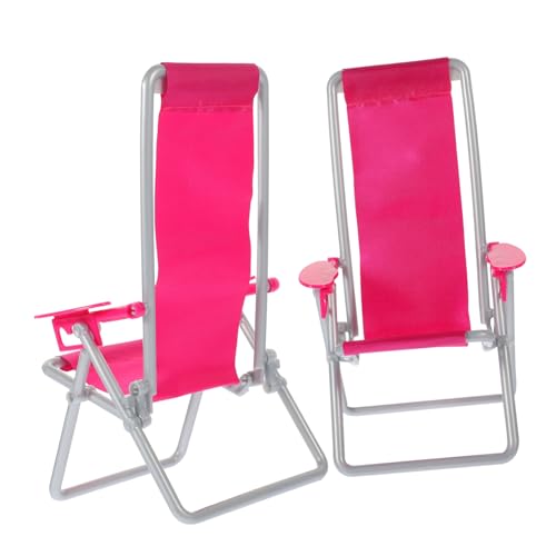 EPIGEIST 2 Stück Mini Klappbarer Strandstuhl Realistische Simulation Mini Liegestuhl Deko für Miniaturgarten Hausmodell Leichte Sonnenliege als Dekoratives Accessoire von EPIGEIST