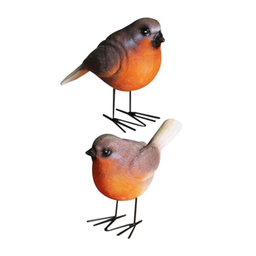 EPIGEIST 2 Stück Realistische Resin Vogel Deko Teiliges Wetterfestes Gartendekor für Innen und Außen Detailgetreue Nachbildung als Tisch und Pflanzenornament Langlebige Handwerkskunst von EPIGEIST