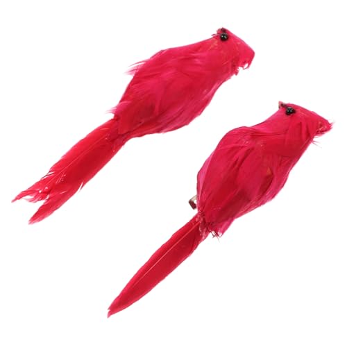 EPIGEIST 2 Stück Teiliges Künstliches Schaumvogel Realistische Rote Bischofsvögel mit Metallclip Leichte Deko für Gartenbäume Fenster Türen und Partydekoration Wetterfest und Farbecht von EPIGEIST