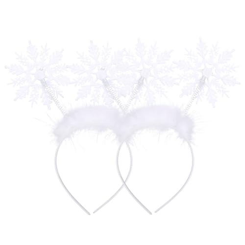 EPIGEIST 2 Stück Weihnachtlicher Haarreif mit Schneeflocken Party Haarschmuck Accessoire für Festliche Auftritte Weiß für Weihnachtsfeier Kostüm und Cosplay Partys von EPIGEIST