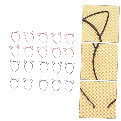 EPIGEIST 20 Stück Teiliges Katzenohren Haarreif aus Langlebigem Material Flexible für Damen und Niedliches Party Cosplay zubehör Geeignet für Karneval und Verkleidung von EPIGEIST
