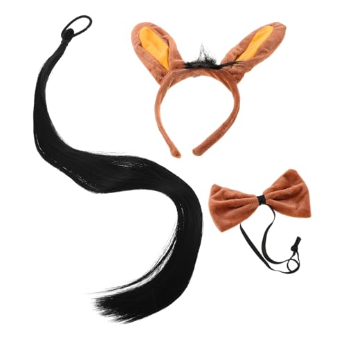 EPIGEIST 3 Stück Cosplay-Anzug Cosplay Tierkopfbedeckung tierisches Partykostüm Kopfbedeckungen für Tierpartys Eselzubehör Eselsohren und Halloween Eselkostüm Stoff Braun EPIGEIST 3 Stück Cosplay-Anzug Cosplay Tierkopfbedeckung tierisches Partykostüm Kopfbedeckungen für Tierpartys Eselzubehör Eselsohren und Halloween Eselkostüm Stoff Braun von EPIGEIST
