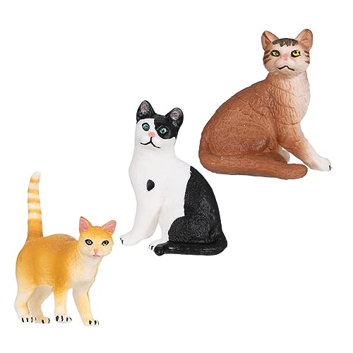 EPIGEIST 3stücke Teiliges Realistischer Katzenfiguren Tiermodell Spielzeug Für Fotorequisite Lehrmittel Für Kreative Tierbilder von EPIGEIST