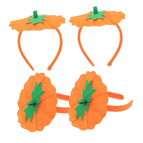 EPIGEIST 4 Stück Halloween Kürbis Stirnbänder aus Vliesstoff Komfortable Cosplay Haarreifen für Damen Rutschfeste Halloween Accessoires mit Dekorativem Kürbisdesign für Party und Karneval von EPIGEIST
