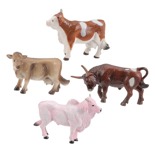 EPIGEIST 4 Stück Miniatur Kuh Figuren aus Stabilem Kunststoff Kleine Realistische Deko für Bonsai Micro Landschaft Desktop und Kinderzimmer Leicht Langlebig und Detailgetreu von EPIGEIST