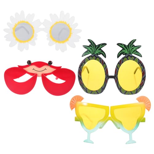 EPIGEIST 4 Stück Partybrille Luau-Party Gefälligkeiten Für Poolpartys Rave Schwimmbad Strandparty-Brille Lustige Partydekor Plastikbrille Lustige Hawaiianische Abs von EPIGEIST