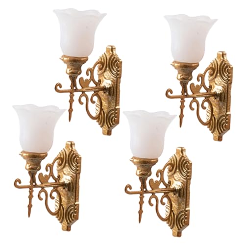 EPIGEIST 4 Stück Teiliges Miniatur Wandlampe Modell Goldfarbene LED Wandleuchten für Puppenhaus und Sandtisch Dekoration Realistische Mini Lampen mit Warmweißem Licht Fein Gearbeitet für EPIGEIST 4 Stück Teiliges Miniatur Wandlampe Modell Goldfarbene LED Wandleuchten für Puppenhaus und Sandtisch Dekoration Realistische Mini Lampen mit Warmweißem Licht Fein Gearbeitet für von EPIGEIST