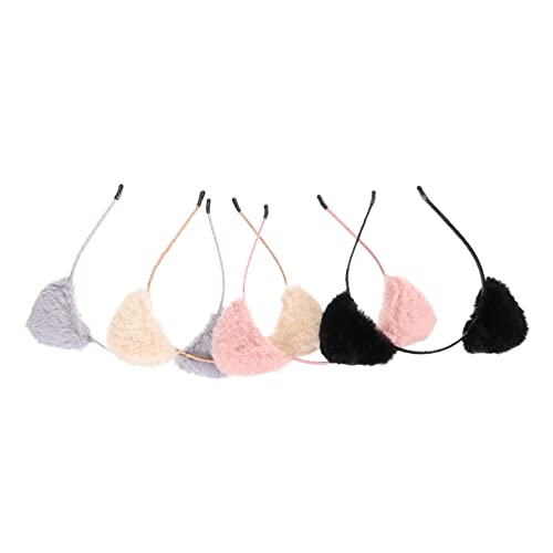 EPIGEIST 4 Stück Teiliges Plüsch Katzenohren Haarband für Niedlicher Kopfschmuck für Halloween Geburtstagsfeiern und Kostüme Komfortabel und Rosa Beige und Schwarz von EPIGEIST