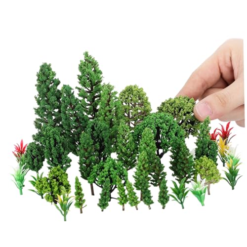 EPIGEIST 40 Stück Teiliges Mini Modellbäume Realistische Gemischte Modellbäume für Diorama Landschaftsbau Kompakt und Leicht für DIY Bastelprojekte und Miniaturwelt Gestaltung von EPIGEIST