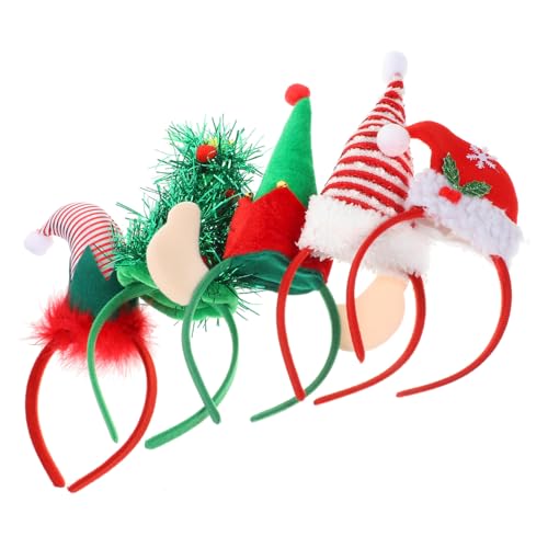 EPIGEIST 5 Stück Teiliges Weihnachts Haarreif Festliche Hut Form Stabile Struktur Passt für Erwachsene und Dekorative Xmas Party Kopfbedeckungen für Karneval und Festtagsfeiern von EPIGEIST