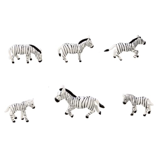 EPIGEIST 6 Stück Teiliges Zebra Miniaturfiguren aus Harz Niedliche Handgefertigte Zebra Skulpturen für Landschaftsdekoration Kompakte Tisch und Gartendeko von EPIGEIST