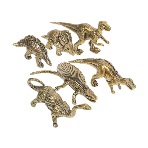 EPIGEIST 6stücke Teilige Miniatur Dinosaurier Figuren Aus Messing Einzigartige Retro Statue Für Garten Und Wohnraumdekoration Für Dinosaurier-Liebhaber Und Sammler von EPIGEIST