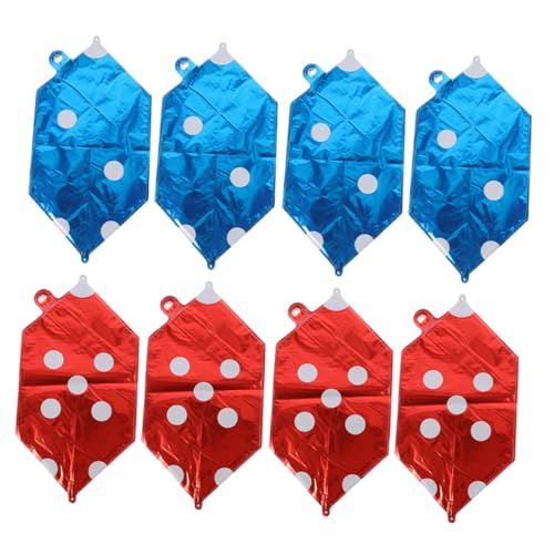 EPIGEIST 8 Stück Teiliges Würfel Aluminiumfolie Luftballon Party Dekoration in Rot Blau Spielabend Deko für Themenfeier Selbstklebend und Vielseitig Einsetzbar von EPIGEIST