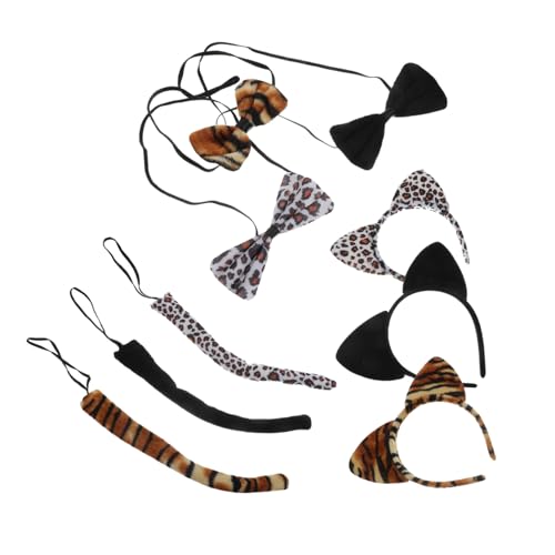 EPIGEIST 9 Stück Tierohren Haarreif mit Schleife und Teilig Kostüm Zubehör für Karneval Halloween Party Cosplay in Tiger Leopard Muster EPIGEIST 9 Stück Tierohren Haarreif mit Schleife und Teilig Kostüm Zubehör für Karneval Halloween Party Cosplay in Tiger Leopard Muster von EPIGEIST