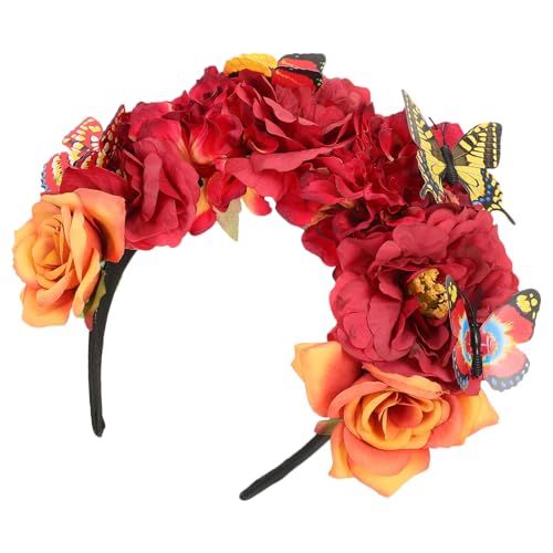 EPIGEIST Boho Schmetterling Haarreif mit Lifelike Blumen Damen Stirnband für Halloween Kostüm Modisches Langlebiges Haaraccessoire für Urlaub und Fotoshooting von EPIGEIST