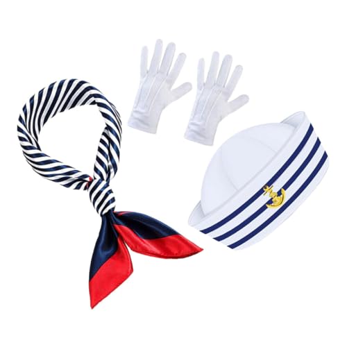 EPIGEIST Cap Set mit Blau Weißen Streifen Seglerkostüm für Damen und Herren Mütze Schal und Handschuhe Faderesistente Materialien Nautisches Outfit für Party Cosplay und Halloween EPIGEIST Cap Set mit Blau Weißen Streifen Seglerkostüm für Damen und Herren Mütze Schal und Handschuhe Faderesistente Materialien Nautisches Outfit für Party Cosplay und Halloween von EPIGEIST