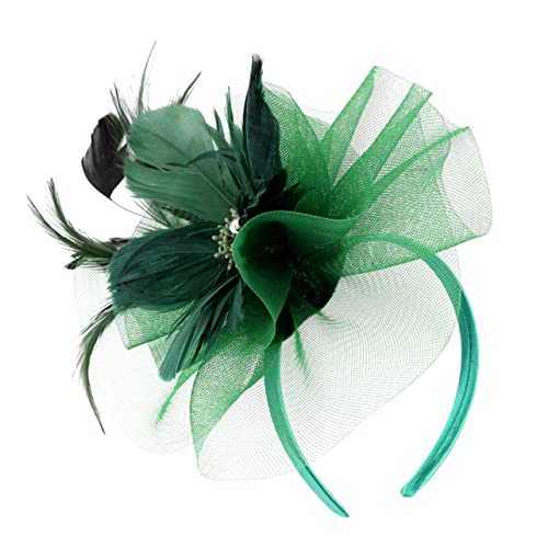 EPIGEIST Eleganter Haarschmuck aus Netzstoff und Federn Stilvolles Party Accessoire für Hochzeiten Cocktailpartys und Besondere Anlässe Dunkelgrün Vielseitig Einsetzbar als Haarclip oder von EPIGEIST