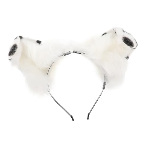 EPIGEIST Flauschiges Cosplay Haarband mit Schwarzen und Weißen Hundeohren Niedlicher Tier Haarreif für Party Make Up und Alltag Zartes Stirnband als Lustiges Kostüm Accessoire von EPIGEIST