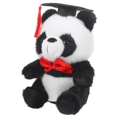 EPIGEIST Graduation Panda Plüschtier mit Doktorhut Weicher Kuschel Panda aus Baumwollplüsch Roter Schleifenkragen zur Abschlussfeier Dekoration für Schlafzimmer und Party von EPIGEIST