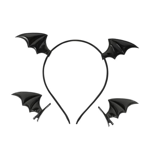 EPIGEIST Halloween Fledermaus Haarschmuck mit Stirnband und Clips Flexible für Damen Robustes Material für Party Cosplay und Dekorative Festtagsatmosphäre EPIGEIST Halloween Fledermaus Haarschmuck mit Stirnband und Clips Flexible für Damen Robustes Material für Party Cosplay und Dekorative Festtagsatmosphäre von EPIGEIST