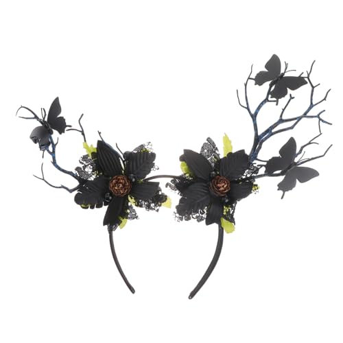 EPIGEIST Halloween Geweih Haarschmuck Elastisches Haarband mit Schmetterlingen und Party Haarreif für Damen und Vielseitiges Kostüm Accessoire für Festliche Anlässe von EPIGEIST
