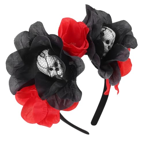 EPIGEIST Halloween Haarreif Skull Flower Hairband mit Realistischem Totenkopf Bequemer Stoff Kunstvoll Gestaltet für Halloween und Themenpartys Schwarz Rot EPIGEIST Halloween Haarreif Skull Flower Hairband mit Realistischem Totenkopf Bequemer Stoff Kunstvoll Gestaltet für Halloween und Themenpartys Schwarz Rot von EPIGEIST