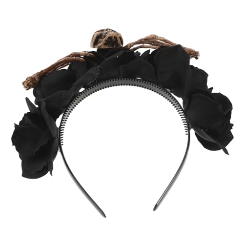 EPIGEIST Halloween Haarreif mit Blumen und Skelett Handgefertigtes Party Accessoire Wiederverwendbarer Kopfschmuck für Damen für Halloween und Themenpartys Einzigartiges Design von EPIGEIST