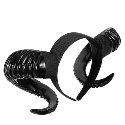 EPIGEIST Halloween Haarreif mit Schwarzem Schafhorn Komfortables Hautfreundliches Stirnband Langlebiges Halloween Karneval Kostümzubehör für Damen und Herren von EPIGEIST