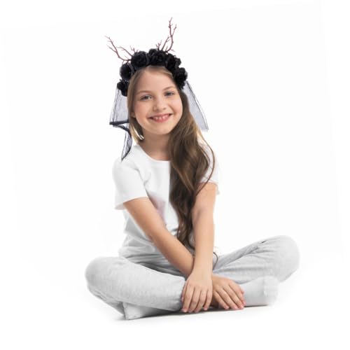 EPIGEIST Halloween Rentier Geweih Haarreif mit Blumen Leichtes Wald Kopfschmuck für Halloween Party Karneval Kostüm und Mottoparty Komfortabel und Vielseitig Einsetzbar von EPIGEIST