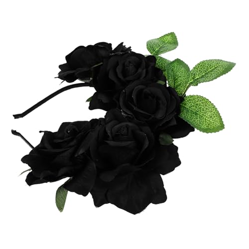 EPIGEIST Halloween Rosen Haarreif Schwarz Blumendekoration Stirnband Party Haarband für Damen Stilvolles Halloween Kostüm Accessoire Komfortabel und Einzigartig für Familie und von EPIGEIST