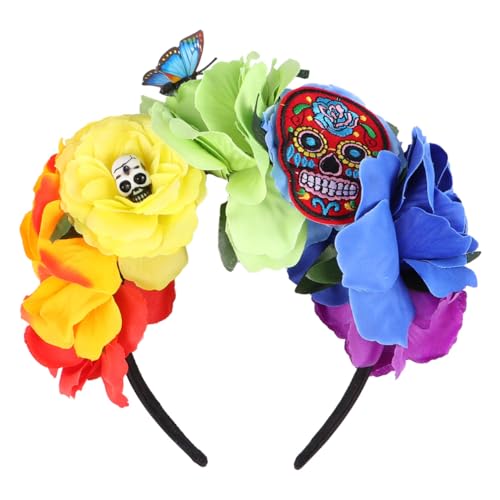 EPIGEIST Halloween Stirnband Totenkopf Farbenfroher Haarschmuck für Damen und Mädchen Langlebiges Party Accessoire für Halloween Karneval und Festivals Vielseitig Kombinierbar von EPIGEIST