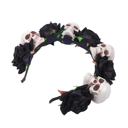 EPIGEIST Halloween Stirnband mit Schwarzen Totenkopf Haarclips Modisches Party Haarband für Frauen und Mädchen Leichtes Halloween Kopfschmuck für Karneval und Kostümfeste von EPIGEIST