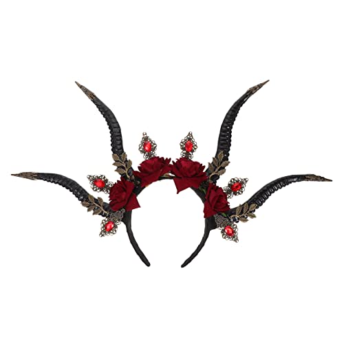 EPIGEIST Halloween Teufelshörner Haarreif aus Robustem Kunststoff Handgefertigtes Cosplay Kopfschmuck Zubehör für Party Mittelalter Krone Damen Halloween und Festlichkeiten von EPIGEIST