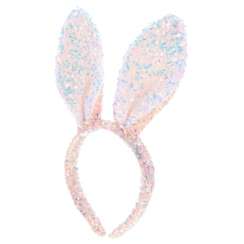 EPIGEIST Hasenohren Haarreif mit Glitzer Flexibles Bunny Cosplay Stirnband für Karneval Geburtstag Tierparty Verstellbares Kaninchenohren Accessoire für Damen von EPIGEIST