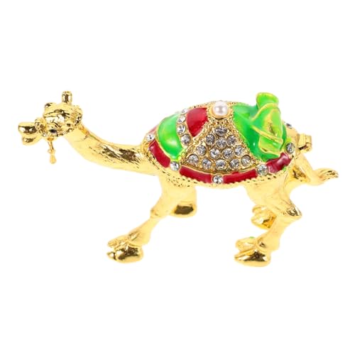 EPIGEIST Kasten Kamel-schmuckkästchen Kamele Kamelprodukte Kamelfigur Ornament Handstatue Kamel Zubehör Kamelfestdekoration Ausgestopftes Kamel Schmuckstücke Golden Aluminiumlegierung von EPIGEIST