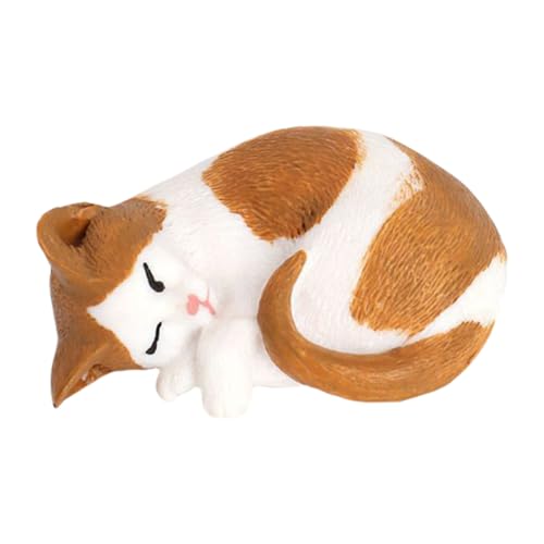 EPIGEIST Katzenschmuck Katzenfiguren Klein Mini Weihnachten Simulations-kätzchen-Figur Thematisiert Party Plüsch Winzig Drinnen Zahlen Realistisch Winkende Katze Statue Brown Plastik von EPIGEIST