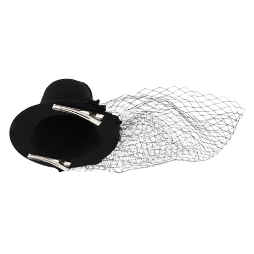 EPIGEIST Kleiner Fascinator Hut mit Schwarzem Schleier und Details Kopfbedeckung für Halloween Karneval und Teepartys für Cosplay und Besondere Anlässe von EPIGEIST