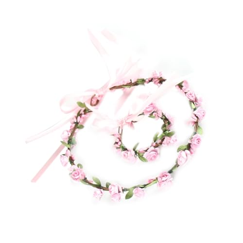 EPIGEIST Leichtes Detailreiches Blumenhaarband und Passendes Armband Fest Sitzend für Party und Performance Rosafarbene Blüten als Dekorativer Kopfschmuck und Fotoschmuck EPIGEIST Leichtes Detailreiches Blumenhaarband und Passendes Armband Fest Sitzend für Party und Performance Rosafarbene Blüten als Dekorativer Kopfschmuck und Fotoschmuck von EPIGEIST