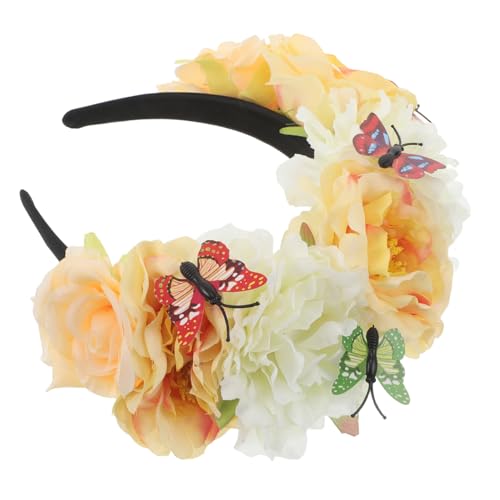 EPIGEIST Mexikanisches Blumenkopfschmuck Haarreif mit Schmetterlingen Vintage Cosplay Headband für Halloween Day Of The Realistischer Floraler Haarschmuck für Damen EPIGEIST Mexikanisches Blumenkopfschmuck Haarreif mit Schmetterlingen Vintage Cosplay Headband für Halloween Day Of The Realistischer Floraler Haarschmuck für Damen von EPIGEIST