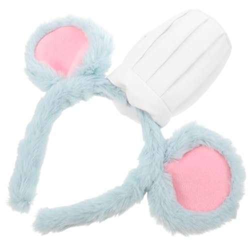 EPIGEIST Niedliches Mausohren Stirnband mit Chefkochmütze Plüschig für Damen Vielseitiges Kostümzubehör für Halloween Karneval Cosplay Partys und Festliche Anlässe von EPIGEIST