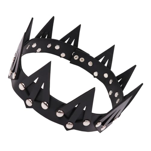 EPIGEIST Party Crown Headband Leder Krone Haarreif Prunkvoll für Braut und Kostüm Verstellbar Modisches Accessoire für Bühne Karneval Ball und Party von EPIGEIST
