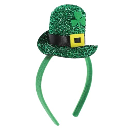 EPIGEIST Patricks Day Haarreif mit Kleeblatt Hut Leichtes Bequemes Party Headband für Erwachsene und Festliches Festival Zubehör Langlebiges Stoffmaterial Sicherer Halt von EPIGEIST
