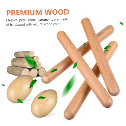 EPIGEIST Teiliges Holz Musikinstrument Set für Sand eiern und Rhythmussticks Sichere Klanginstrumente für Musikalische Früherziehung Fördert Feinmotorik und Hörvermögen Natürliche von EPIGEIST