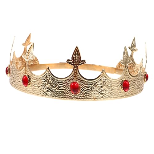 EPIGEIST Vintage Herren Königskrone Cosplay Krone Party Kopfschmuck Stabil Größenverstellbar Gold Rot Funkelnde Strasssteine Bühnenauftritt Fasching Karneval EPIGEIST Vintage Herren Königskrone Cosplay Krone Party Kopfschmuck Stabil Größenverstellbar Gold Rot Funkelnde Strasssteine Bühnenauftritt Fasching Karneval von EPIGEIST