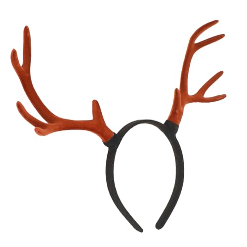 EPIGEIST Weiches Langlebiges Rentiergeweih Stirnband Niedlicher Weihnachtskopfschmuck Leichtes Xmas Party Haarreif Braunes Geweih Accessoire für Festliche Kostüme und Winterfeiern von EPIGEIST
